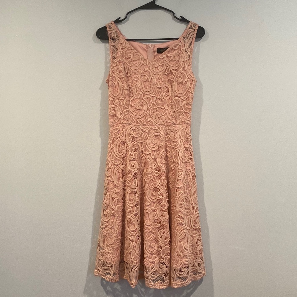 Pink Colored Lace Dress - Dressy Star - Size Small